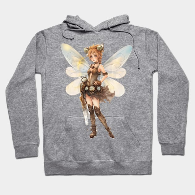 Watercolor Steampunk Fairy Girl #8 Hoodie by Chromatic Fusion Studio